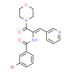 ChemSpider 2D Image | 3-Bromo-N-[(1Z)-3-(4-morpholinyl)-3-oxo-1-(3-pyridinyl)-1-propen-2-yl]benzamide | C19H18BrN3O3