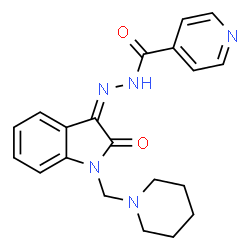 ChemSpider 2D Image | N'-[(3Z)-2-Oxo-1-(1-piperidinylmethyl)-1,2-dihydro-3H-indol-3-ylidene]isonicotinohydrazide | C20H21N5O2