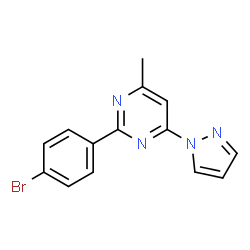 ChemSpider 2D Image | 2-(4-Bromophenyl)-4-methyl-6-(1H-pyrazol-1-yl)pyrimidine | C14H11BrN4