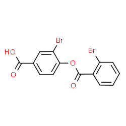 ChemSpider 2D Image | 3-Bromo-4-[(2-bromobenzoyl)oxy]benzoic acid | C14H8Br2O4