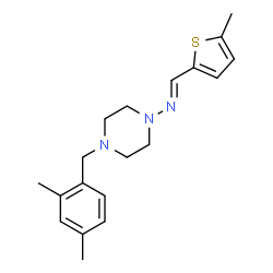 ChemSpider 2D Image | (E)-N-[4-(2,4-Dimethylbenzyl)-1-piperazinyl]-1-(5-methyl-2-thienyl)methanimine | C19H25N3S
