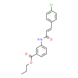 ChemSpider 2D Image | Propyl 3-{[(2E)-3-(4-chlorophenyl)-2-propenoyl]amino}benzoate | C19H18ClNO3
