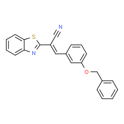 ChemSpider 2D Image | (2E)-2-(1,3-Benzothiazol-2-yl)-3-[3-(benzyloxy)phenyl]acrylonitrile | C23H16N2OS