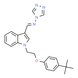 ChemSpider 2D Image | N-[(E)-{1-[2-(4-tert-Butylphenoxy)ethyl]-1H-indol-3-yl}methylene]-4H-1,2,4-triazol-4-amine | C23H25N5O