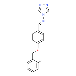 ChemSpider 2D Image | N-[(E)-{4-[(2-Fluorobenzyl)oxy]phenyl}methylene]-4H-1,2,4-triazol-4-amine | C16H13FN4O