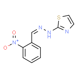 ChemSpider 2D Image | 2-[(2Z)-2-(2-Nitrobenzylidene)hydrazino]-1,3-thiazole | C10H8N4O2S