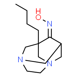 ChemSpider 2D Image | (9Z)-1-Butyl-N-hydroxy-3,6-diazatricyclo[4.3.1.1~3,8~]undecan-9-imine | C13H23N3O