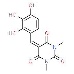 ChemSpider 2D Image | 1,3-Dimethyl-5-(2,3,4-trihydroxybenzylidene)-2,4,6(1H,3H,5H)-pyrimidinetrione | C13H12N2O6
