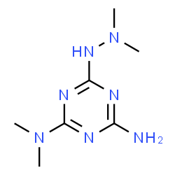 ChemSpider 2D Image | 6-(2,2-Dimethylhydrazino)-N,N-dimethyl-1,3,5-triazine-2,4-diamine | C7H15N7
