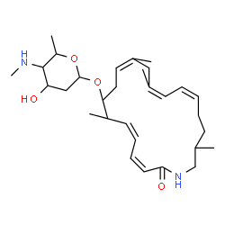 ChemSpider 2D Image | (15Z)-7,11,13,19-Tetramethyl-2-oxoazacycloicosa-3,5,10,13,15-pentaen-8-yl 2,4,6-trideoxy-4-(methylamino)hexopyranoside | C30H48N2O4
