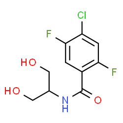 ChemSpider 2D Image | 4-Chloro-N-(1,3-dihydroxy-2-propanyl)-2,5-difluorobenzamide | C10H10ClF2NO3