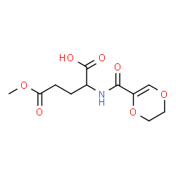 ChemSpider 2D Image | 2-[(5,6-Dihydro-1,4-dioxin-2-ylcarbonyl)amino]-5-methoxy-5-oxopentanoic acid (non-preferred name) | C11H15NO7