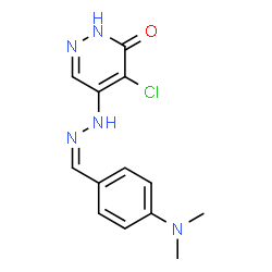 ChemSpider 2D Image | 4-Chloro-5-{(2Z)-2-[4-(dimethylamino)benzylidene]hydrazino}-3(2H)-pyridazinone | C13H14ClN5O