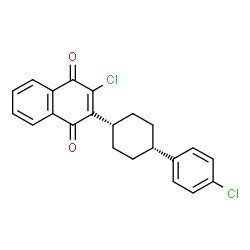 ChemSpider 2D Image | 2-Chloro-3-[cis-4-(4-chlorophenyl)cyclohexyl]-1,4-naphthoquinone | C22H18Cl2O2