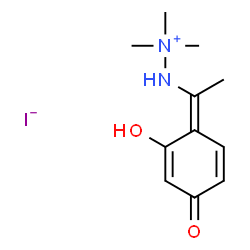 ChemSpider 2D Image | 2-[(1Z)-1-(2-Hydroxy-4-oxo-2,5-cyclohexadien-1-ylidene)ethyl]-1,1,1-trimethylhydrazinium iodide | C11H17IN2O2