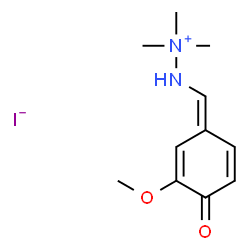 ChemSpider 2D Image | 2-[(Z)-(3-Methoxy-4-oxo-2,5-cyclohexadien-1-ylidene)methyl]-1,1,1-trimethylhydrazinium iodide | C11H17IN2O2