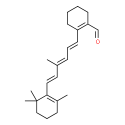 ChemSpider 2D Image | 2-[4-methyl-6-(2,6,6-trimethylcyclohex-1-enyl)hexa-1,3,5-trienyl]cyclohex-1-en-1-carboxaldehyde | C23H32O