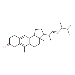 ChemSpider 2D Image | 3a,6-Dimethyl-3-[(2E)-1,4,5-trimethyl-2-hexenyl]-1,2,3,3a,4,5,7,9,10,11b-decahydro-8H-cyclopenta[a]anthracen-8-one | C28H40O