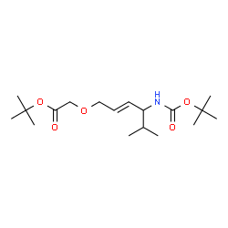 ChemSpider 2D Image | 2-Methyl-2-propanyl {[(2E)-5-methyl-4-({[(2-methyl-2-propanyl)oxy]carbonyl}amino)-2-hexen-1-yl]oxy}acetate | C18H33NO5
