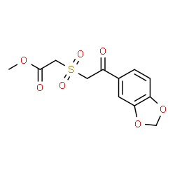 ChemSpider 2D Image | Methyl {[2-(1,3-benzodioxol-5-yl)-2-oxoethyl]sulfonyl}acetate | C12H12O7S