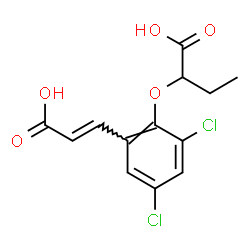 ChemSpider 2D Image | 2-{2-[(E)-2-Carboxyvinyl]-4,6-dichlorophenoxy}butanoic acid | C13H12Cl2O5