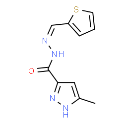 ChemSpider 2D Image | 5-Methyl-N'-[(Z)-2-thienylmethylene]-1H-pyrazole-3-carbohydrazide | C10H10N4OS