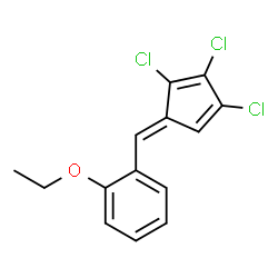 ChemSpider 2D Image | 1-Ethoxy-2-[(E)-(2,3,4-trichloro-2,4-cyclopentadien-1-ylidene)methyl]benzene  | C14H11Cl3O