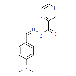 ChemSpider 2D Image | N'-{(Z)-[4-(Dimethylamino)phenyl]methylene}-2-pyrazinecarbohydrazide | C14H15N5O