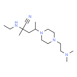 ChemSpider 2D Image | 4-{4-[2-(Dimethylamino)ethyl]-1-piperazinyl}-2-(ethylamino)-2-methylpentanenitrile | C16H33N5
