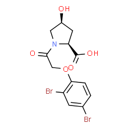 ChemSpider 2D Image | (4S)-1-[(2,4-Dibromophenoxy)acetyl]-4-hydroxy-L-proline | C13H13Br2NO5