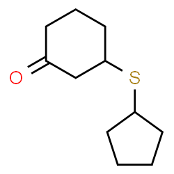 ChemSpider 2D Image | 3-(Cyclopentylsulfanyl)cyclohexanone | C11H18OS