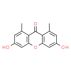 ChemSpider 2D Image | 3,6-Dihydroxy-1,8-dimethyl-9H-xanthen-9-one | C15H12O4