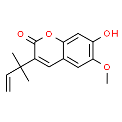 ChemSpider 2D Image | Coumarin, 3-(1,1-dimethylallyl)-7-hydroxy-6-methoxy- | C15H16O4