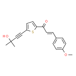 ChemSpider 2D Image | (2E)-1-[5-(3-Hydroxy-3-methyl-1-butyn-1-yl)-2-thienyl]-3-(4-methoxyphenyl)-2-propen-1-one | C19H18O3S