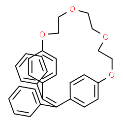 ChemSpider 2D Image | 2,3-Diphenyl-8,11,14,17-tetraoxatricyclo[16.2.2.2~4,7~]tetracosa-1(20),2,4,6,18,21,23-heptaene | C32H30O4