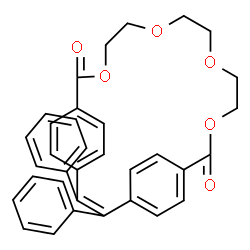 ChemSpider 2D Image | 2,3-Diphenyl-9,12,15,18-tetraoxatricyclo[18.2.2.2~4,7~]hexacosa-1(22),2,4,6,20,23,25-heptaene-8,19-dione | C34H30O6