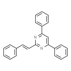 ChemSpider 2D Image | 4,6-Diphenyl-2-[(E)-2-phenylvinyl]pyrimidine | C24H18N2