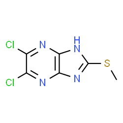 ChemSpider 2D Image | 5,6-Dichloro-2-(methylsulfanyl)-1H-imidazo[4,5-b]pyrazine | C6H4Cl2N4S
