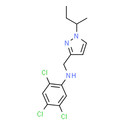 ChemSpider 2D Image | N-[(1-sec-Butyl-1H-pyrazol-3-yl)methyl]-2,4,5-trichloroaniline | C14H16Cl3N3