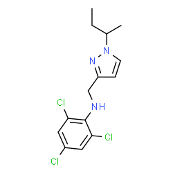ChemSpider 2D Image | N-[(1-sec-Butyl-1H-pyrazol-3-yl)methyl]-2,4,6-trichloroaniline | C14H16Cl3N3