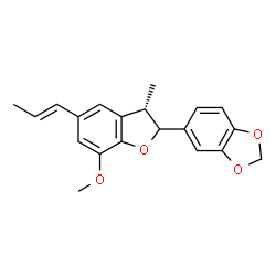 ChemSpider 2D Image | 5-{(3S)-7-Methoxy-3-methyl-5-[(1E)-1-propen-1-yl]-2,3-dihydro-1-benzofuran-2-yl}-1,3-benzodioxole | C20H20O4
