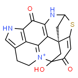 ChemSpider 2D Image | (1R)-19-Hydroxy-11,18-dioxo-15-thia-9,13-diaza-4-azoniaheptacyclo[12.6.1.1~3,7~.0~1,16~.0~2,12~.0~4,19~.0~10,22~]docosa-2(12),3,7,10(22),16-pentaene | C18H14N3O3S