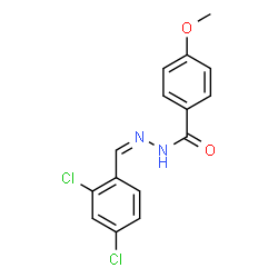 ChemSpider 2D Image | N'-[(Z)-(2,4-Dichlorophenyl)methylene]-4-methoxybenzohydrazide | C15H12Cl2N2O2