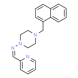 ChemSpider 2D Image | (Z)-N-[4-(1-Naphthylmethyl)-1-piperazinyl]-1-(2-pyridinyl)methanimine | C21H22N4