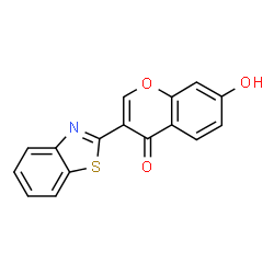 ChemSpider 2D Image | 3-Benzothiazol-2-yl-7-hydroxy-chromen-4-one | C16H9NO3S