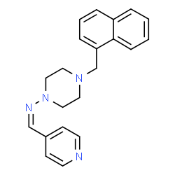 ChemSpider 2D Image | (Z)-N-[4-(1-Naphthylmethyl)-1-piperazinyl]-1-(4-pyridinyl)methanimine | C21H22N4