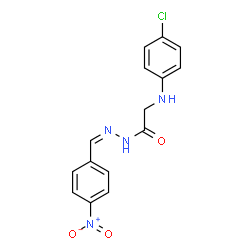 ChemSpider 2D Image | 2-[(4-Chlorophenyl)amino]-N'-[(Z)-(4-nitrophenyl)methylene]acetohydrazide | C15H13ClN4O3