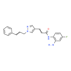 ChemSpider 2D Image | N-(2-Amino-4-fluorophenyl)-3-(1-cinnamyl-1H-pyrazol-4-yl)acrylamide | C21H19FN4O