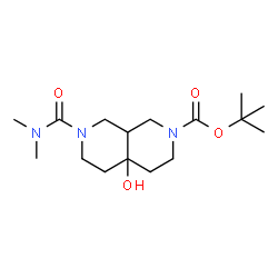 ChemSpider 2D Image | 2-Methyl-2-propanyl 7-(dimethylcarbamoyl)-4a-hydroxyoctahydro-2,7-naphthyridine-2(1H)-carboxylate | C16H29N3O4