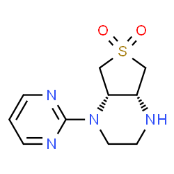 ChemSpider 2D Image | (4aR,7aS)-1-(2-Pyrimidinyl)octahydrothieno[3,4-b]pyrazine 6,6-dioxide | C10H14N4O2S